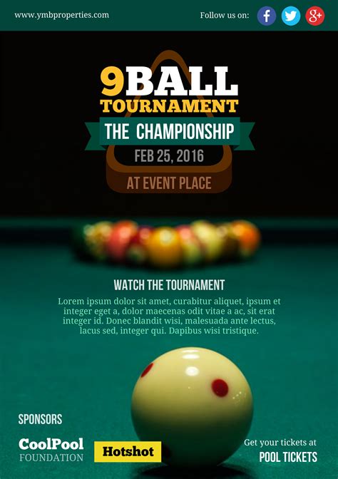 Pool Tournament Flyer Template 1