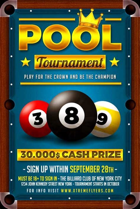 Pool Tournament Flyer Template