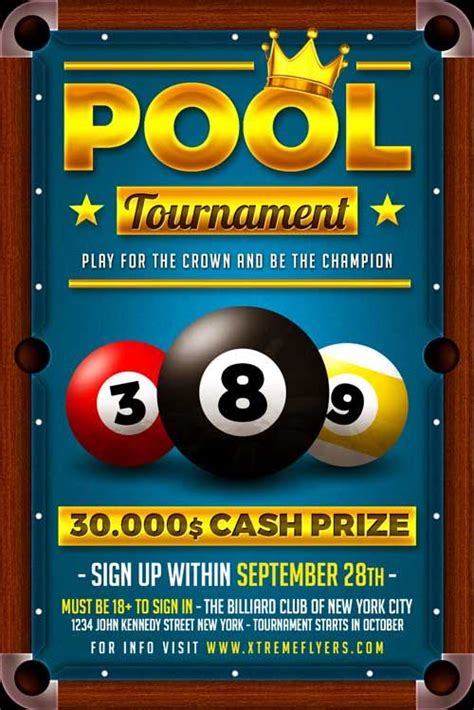 Pool Tournament Flyer Template 4