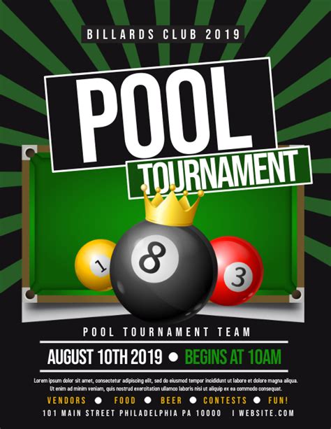 Pool Tournament Flyer Template 8