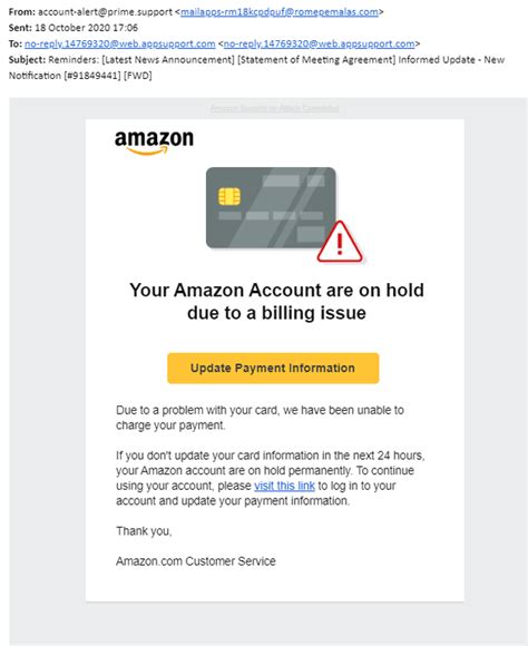 Poor Grammar in Fake Amazon Email