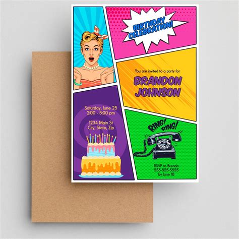 Pop Art Party Invitation Template