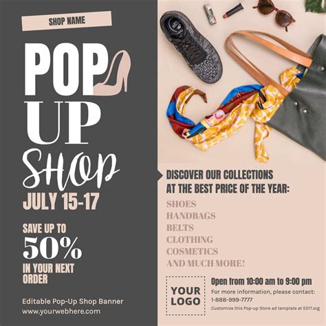 Pop-up shop flyer template design ideas