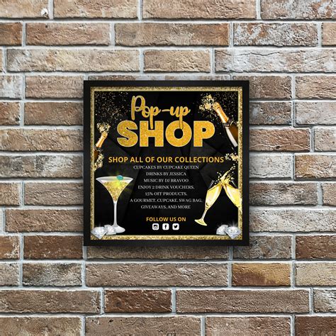 Pop-up shop flyer template design ideas