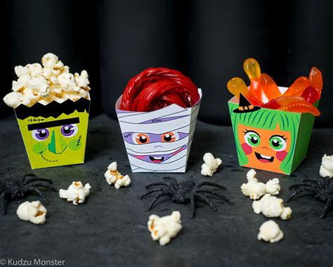 Popcorn Box with Funny Monsters