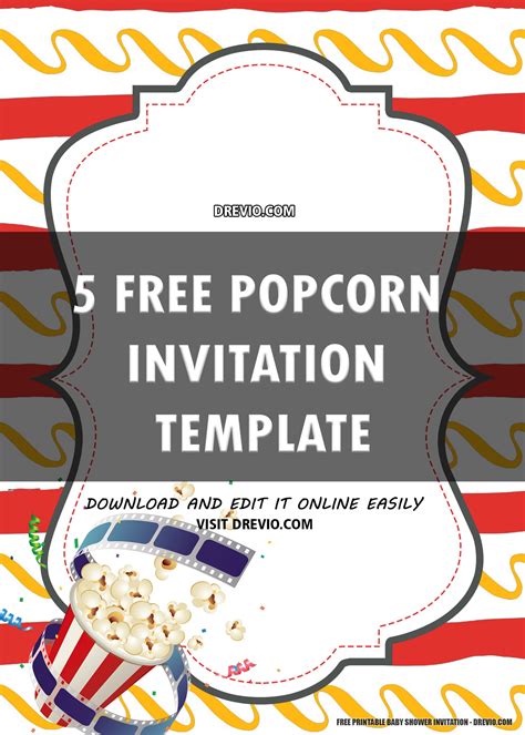 Popcorn Invitation Template