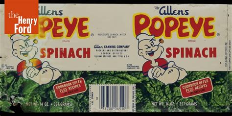 Popeye Spinach Can Label Colorful