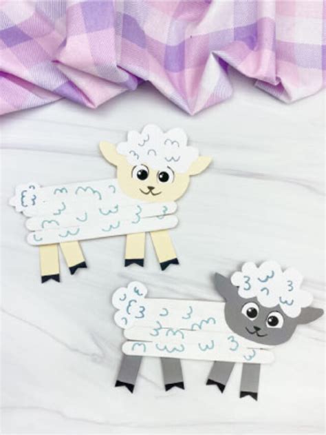 Popsicle Stick Sheep Craft Template