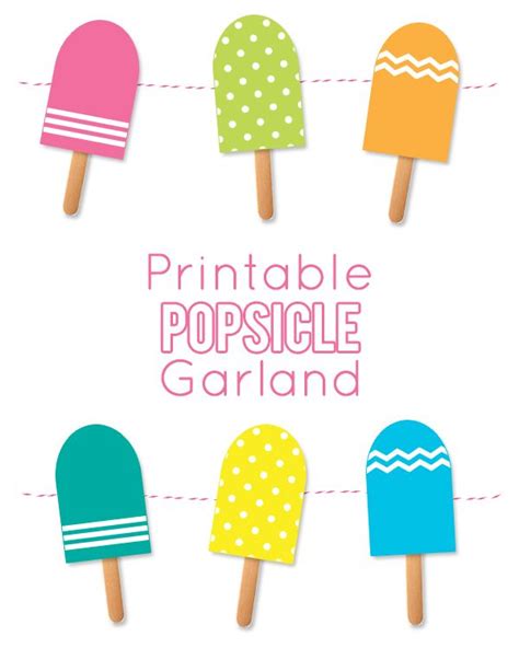 Popsicle-themed printables for kids