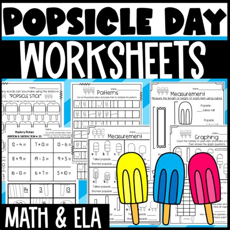 Popsicle-themed worksheets for kids