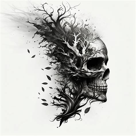 Popular tattoo skull stencil designs