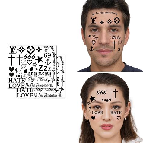 Popular temporary face tattoos designs