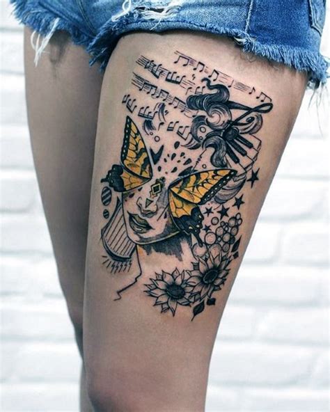 Popular thigh tattoo designs for women