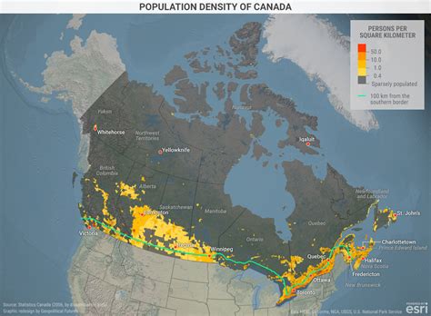 Population distribution in Canada