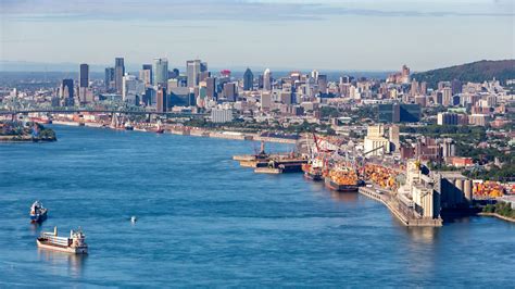 View of the Port of Montreal's container terminal