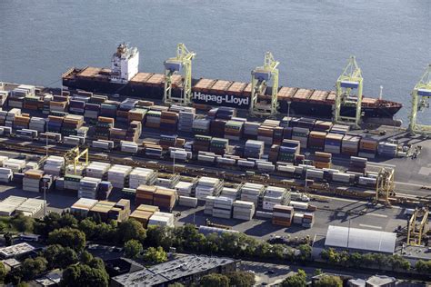 View of the Port of Montreal's container terminal