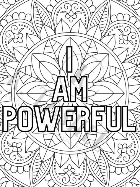 Positive Affirmation Coloring Pages for Self-Love