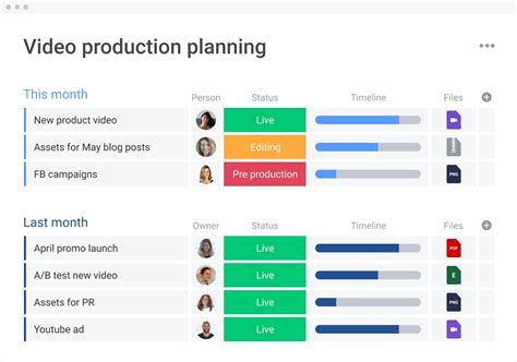 post production calendar template