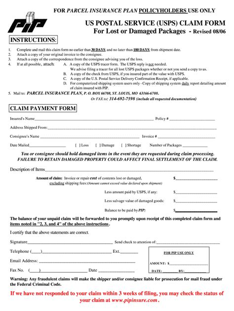 Postal Forms Printables