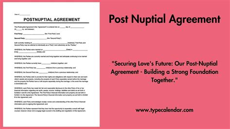 Postnuptial Agreement Template with Asset Protection