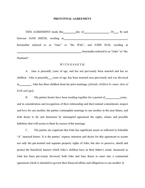 postnuptial agreement template word