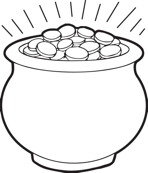 Pot of Gold Coloring Pages for Kids