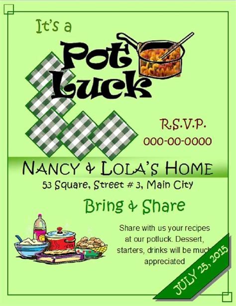 Potluck Event Flyer Ideas