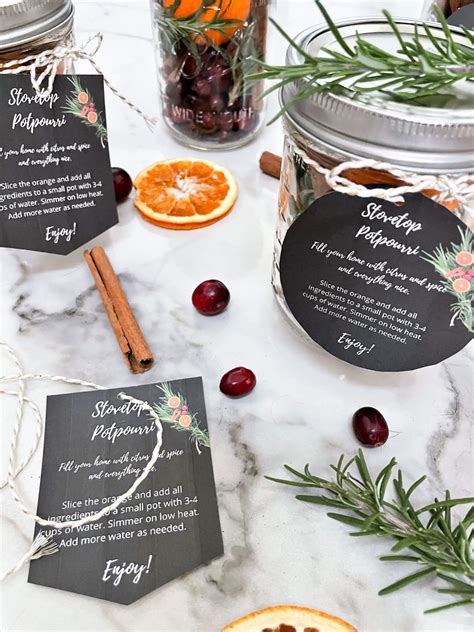 Printable Stove Top Potpourri Gift Tags