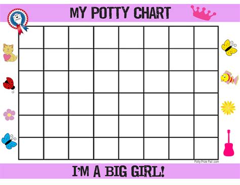 A potty chart designed for preschoolers, featuring a more advanced design and illustrations