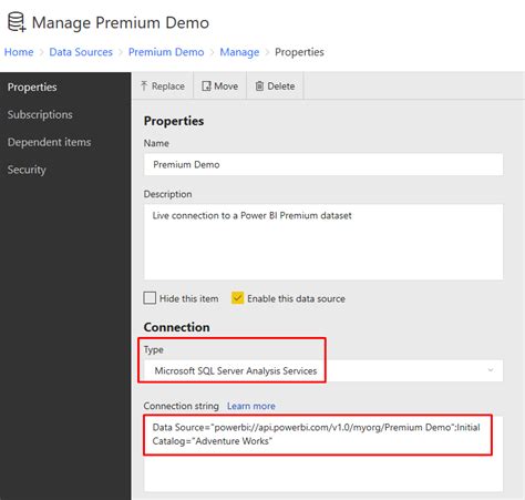 Power BI Connection Strings