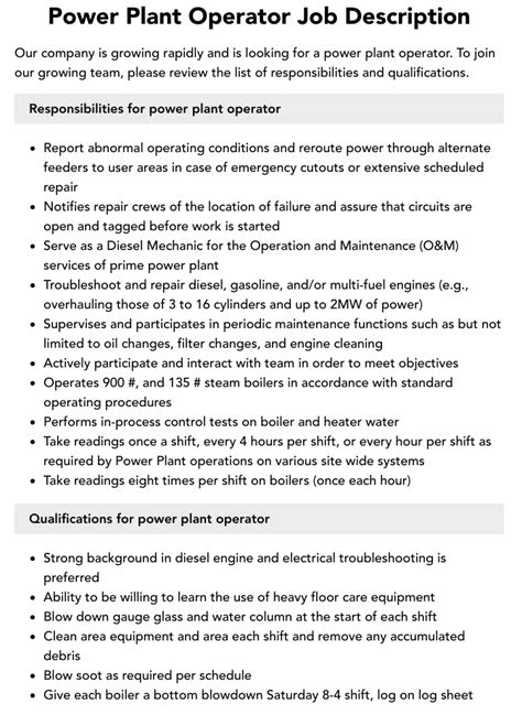 Power Plant Operator Adaptability Skills