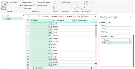 Power Query example