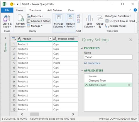 Using CONCATENATE in Power Query