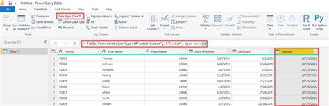 Power Query Date Column Transformation