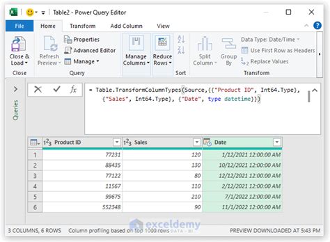 Using Power Query for date extraction