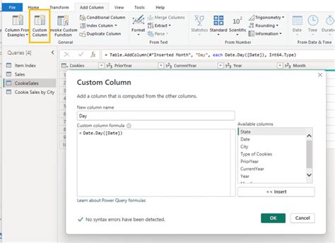 Power Query Date Extraction