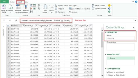 Power Query Distance