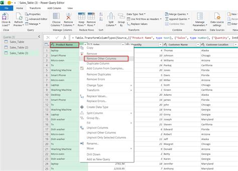 Power Query Dropdown List