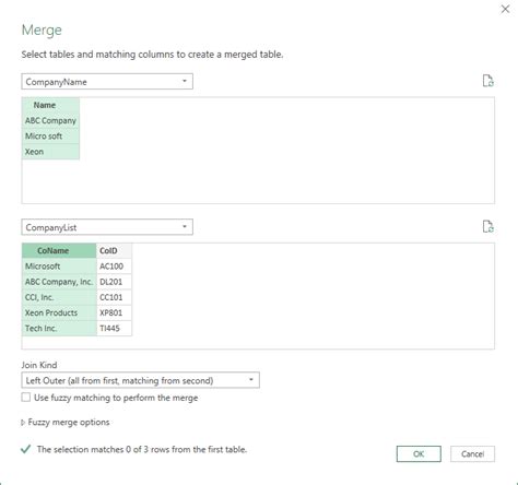 Power Query for word matching