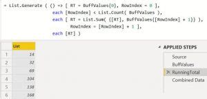 Power Query Running Total M Language