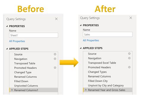 Power Query steps