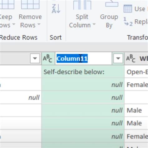 Switching columns in Excel using Power Query