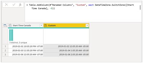 Power Query Time Zone Conversion