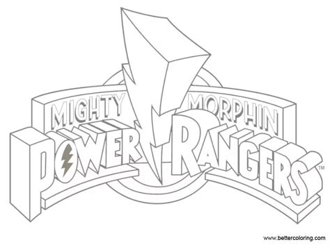 Power Rangers logo coloring page