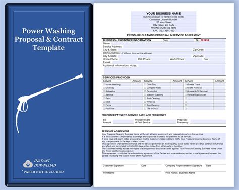 Power Washing Bid Template