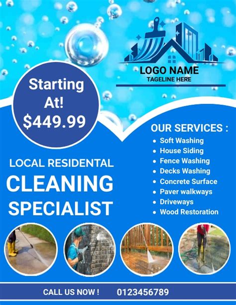 A before-and-after power washing flyer template