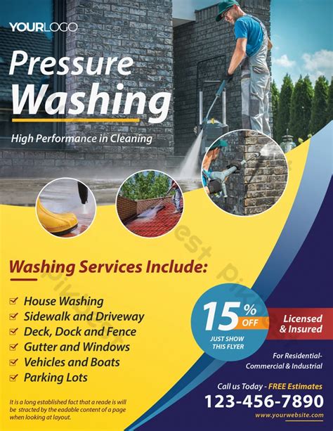 An eco-friendly power washing flyer template