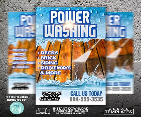 Power Washing Flyer Template Folded