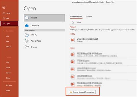 PowerPoint recovery