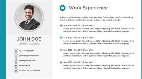 PowerPoint Resume Template Example 1